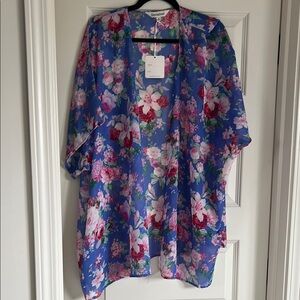 Floral Blue Kimono Cardigan